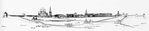 Панорама кремля со стороны Волги. Чертеж 1827 года (фонды НГИАМЗ)