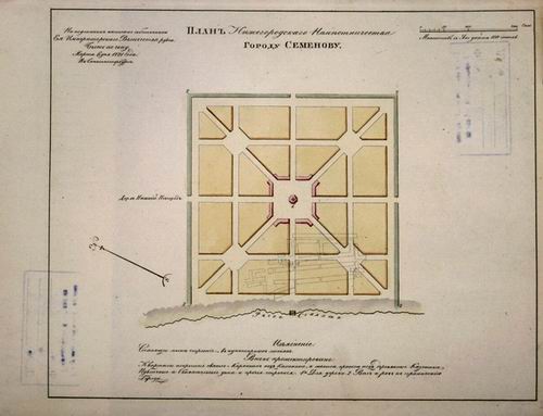 Первый проектный генплан города Семенова. 1781 г. (ЦАНО)