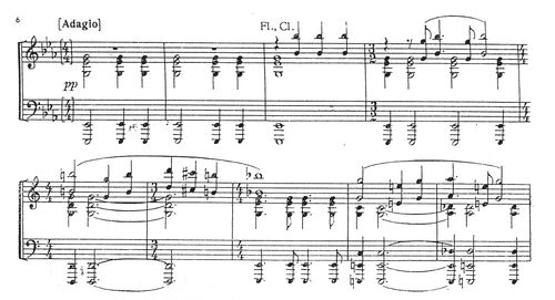 центральная мелодия (солирующие флейта и кларнет)