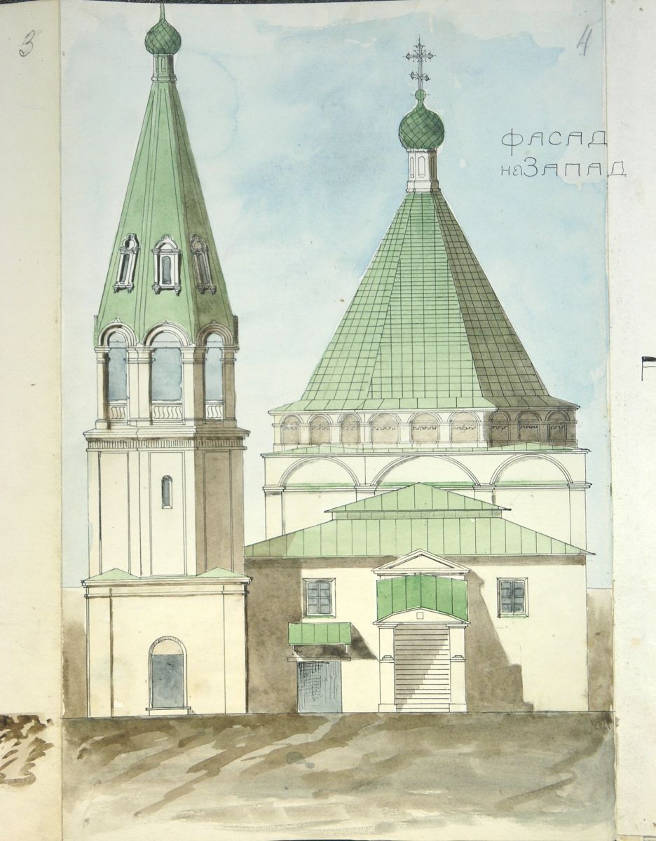 Фиксационные чертежи бывшего Покровского монастыря в Балахне, 1925 г. (ЦАНО).