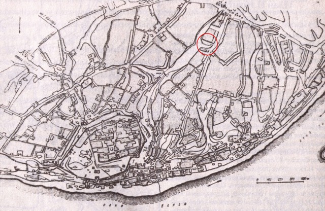Примерное местоположение площадки обследования  на плане Нижнего Новгорода 1769 г.