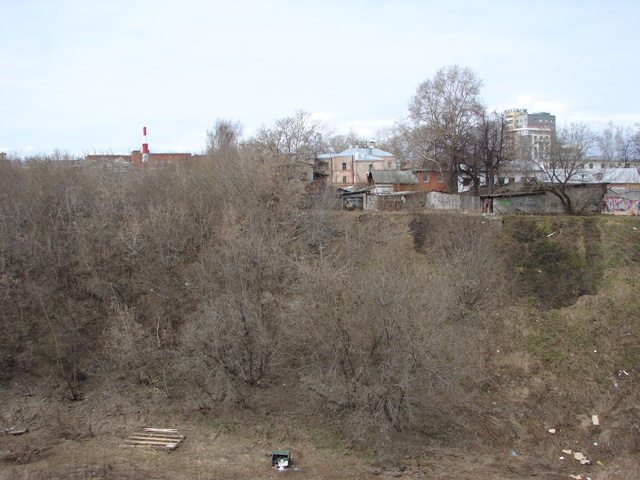 Вид на северную часть площадки обследования с правого края Почаинского оврага с востока