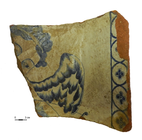 Фрагмент печного панно с изображением амура (третий комплекс)